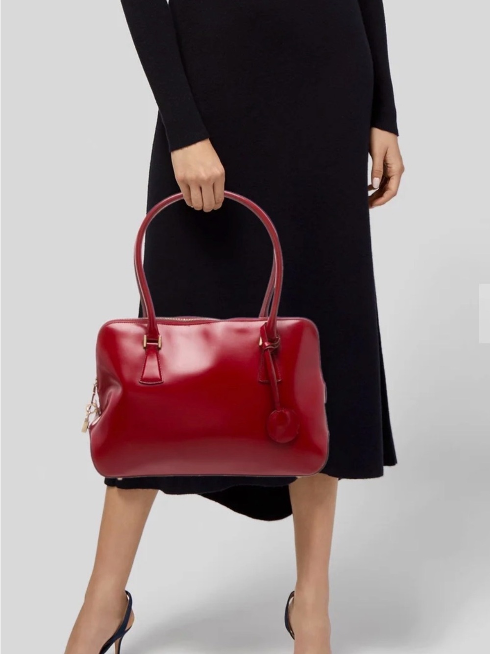 Salvatore Ferragamo Gancini Top Handle
Bag - Red Handle Bags